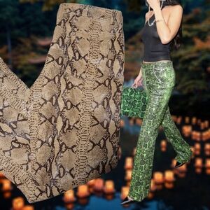 DOUBLE STANDARD CLOTHING Archive Genuine Pig Leather Snake Skin Pants Lined